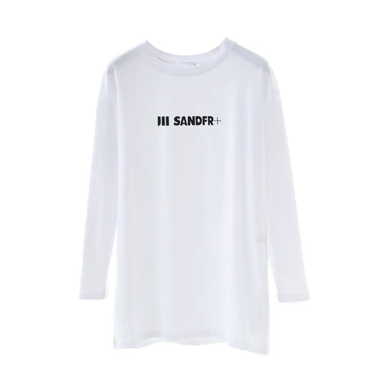 White Long Sleeve T-Shirt Women Korean Loose Fit Round Neck - Image 11