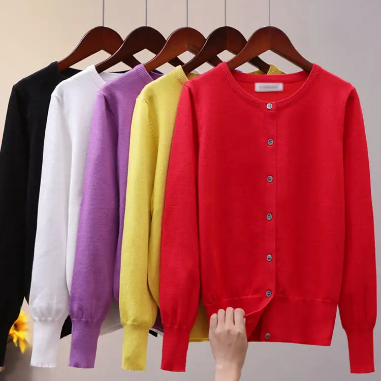 Women V-Neck Knit Cardigan White 2026 - Image 13