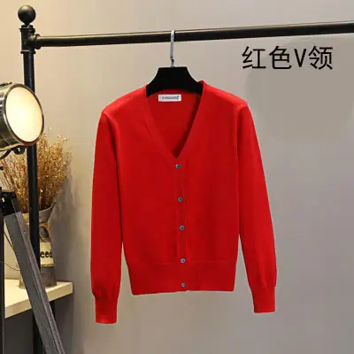 Women V-Neck Knit Cardigan White 2026 - Image 8