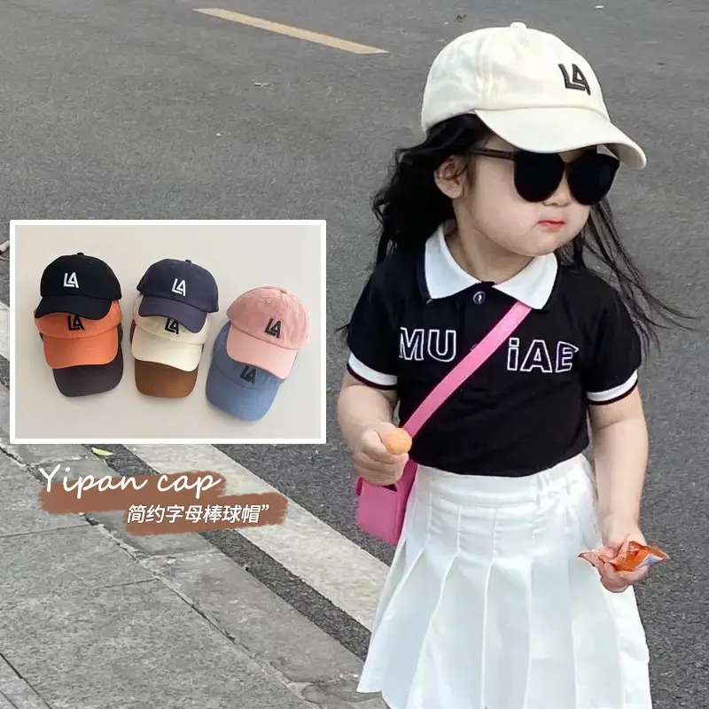 Blue Korean Letter Pan Hat for Boys Girls - Image 9
