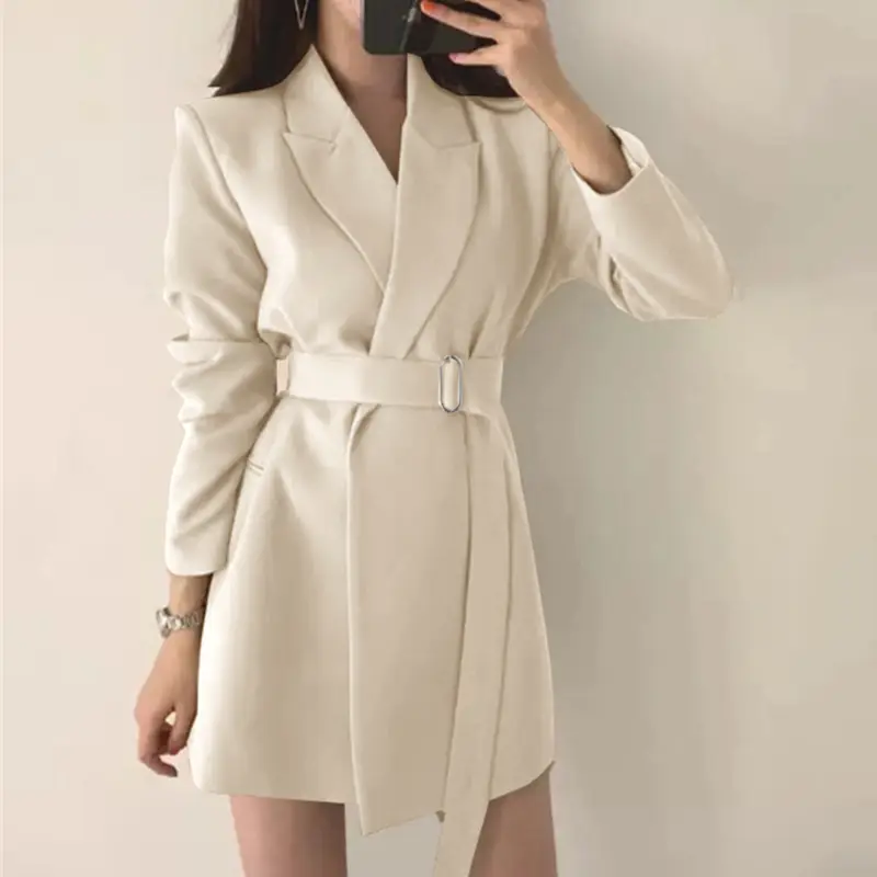 2026 Korean Style Black Belted Blazer Suit for Women - Image 6