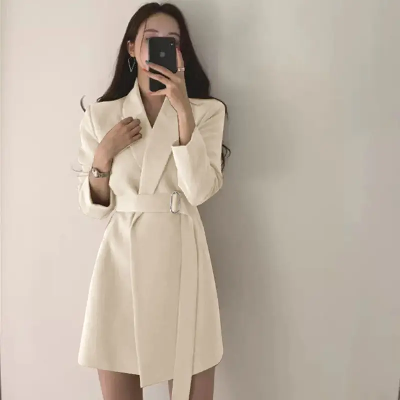 2026 Korean Style Black Belted Blazer Suit for Women - Image 8