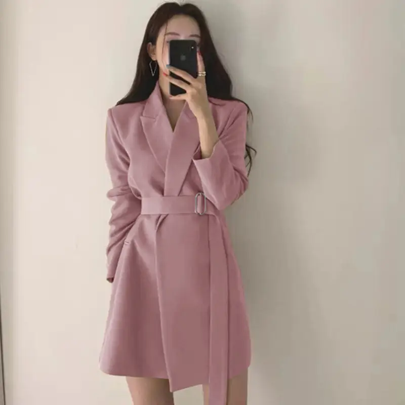 2026 Korean Style Black Belted Blazer Suit for Women - Image 2
