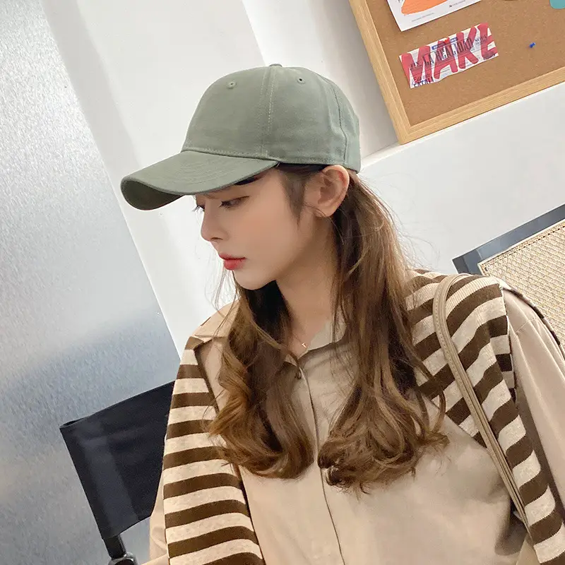 Women's Beige Japanese Style Baseball Cap with Side Sticker - Image 7