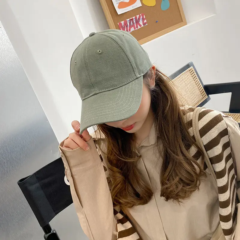 Women's Beige Japanese Style Baseball Cap with Side Sticker - Image 8