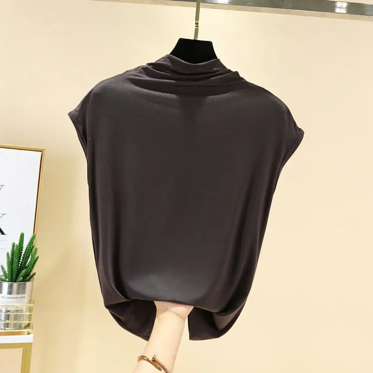 Women's 2022 Light Blue Half-Collar Vest Top - Image 3