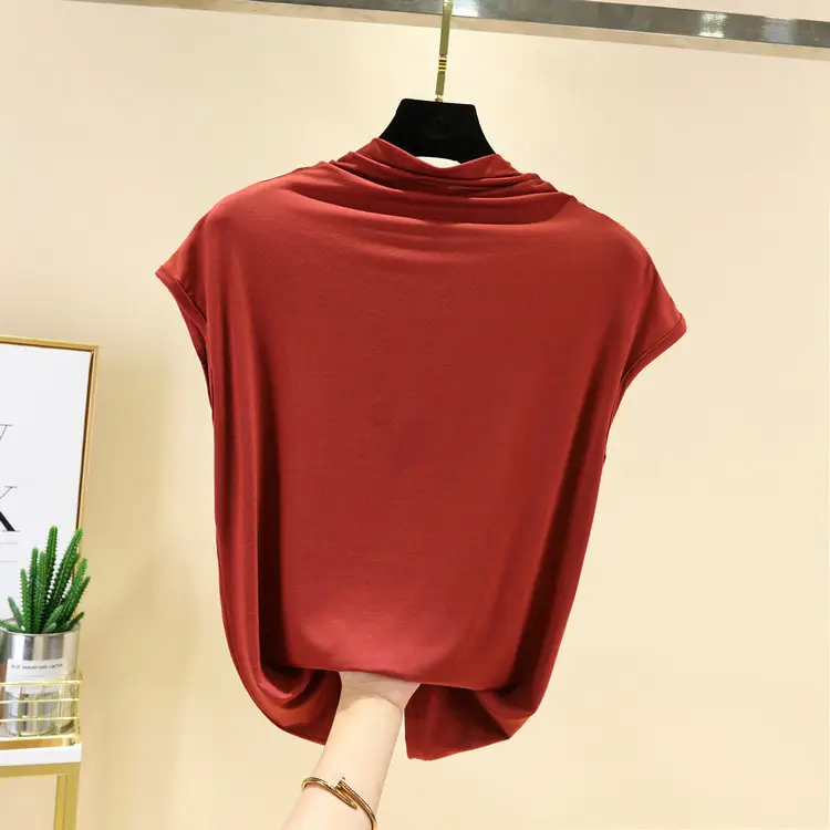 Women's 2022 Light Blue Half-Collar Vest Top - Image 7