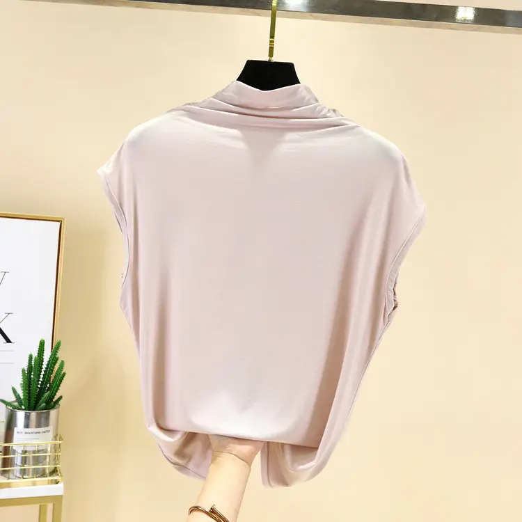Women's 2022 Light Blue Half-Collar Vest Top - Image 8