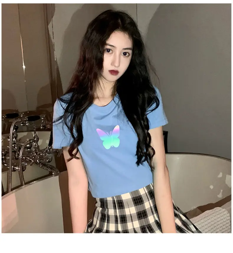 Women Reflective Butterfly Short Sleeve T-Shirt 2025 — feature 11