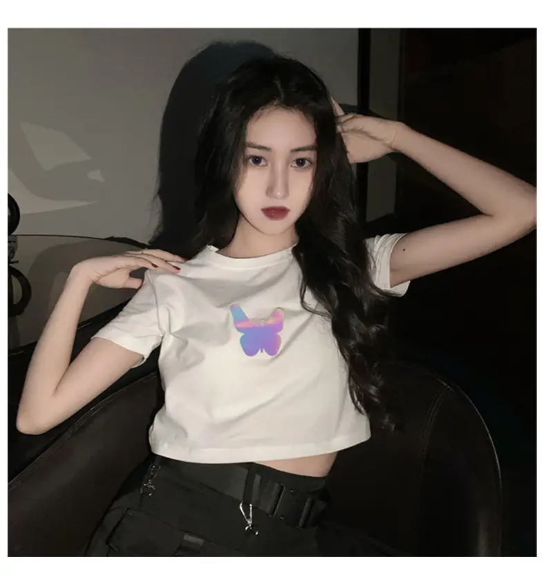 Women Reflective Butterfly Short Sleeve T-Shirt 2025 — feature 13