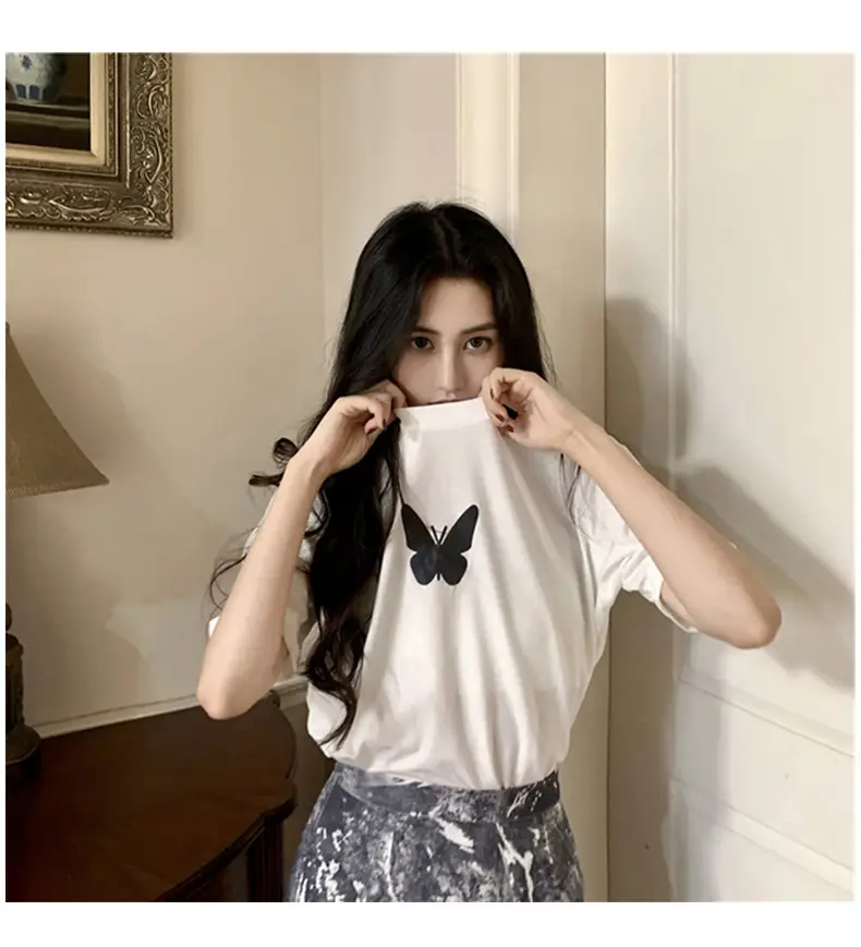 Women Reflective Butterfly Short Sleeve T-Shirt 2025 — feature 23