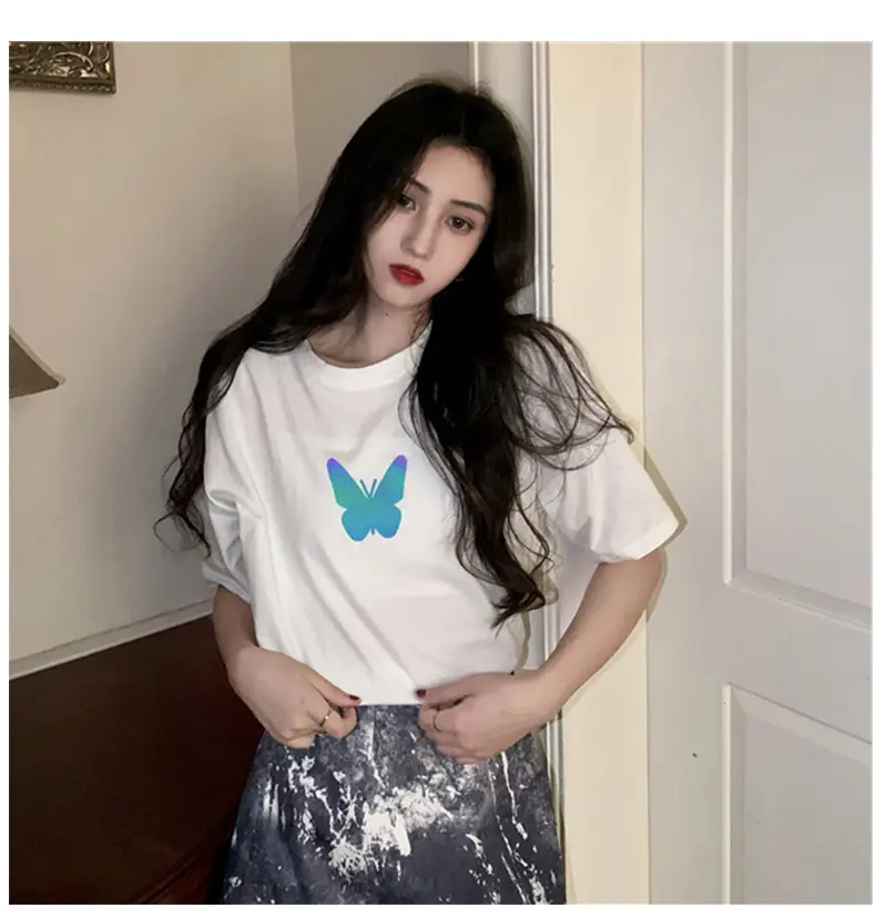 Women Reflective Butterfly Short Sleeve T-Shirt 2025 — feature 25