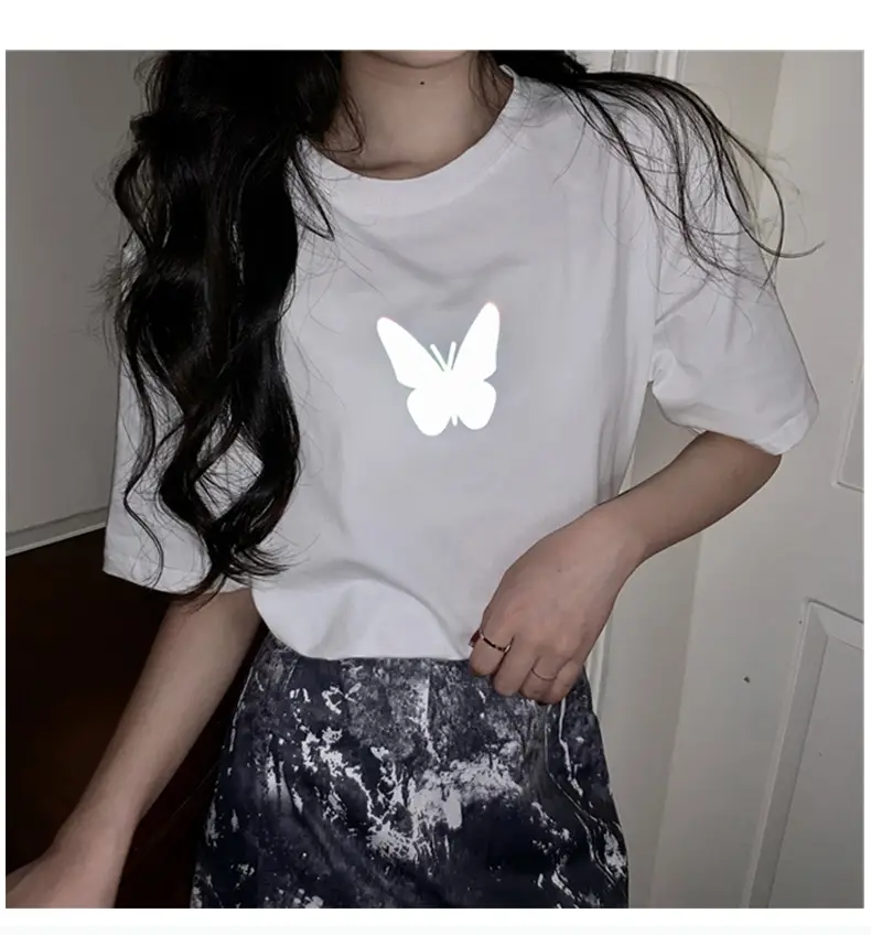Women Reflective Butterfly Short Sleeve T-Shirt 2025 — feature 26