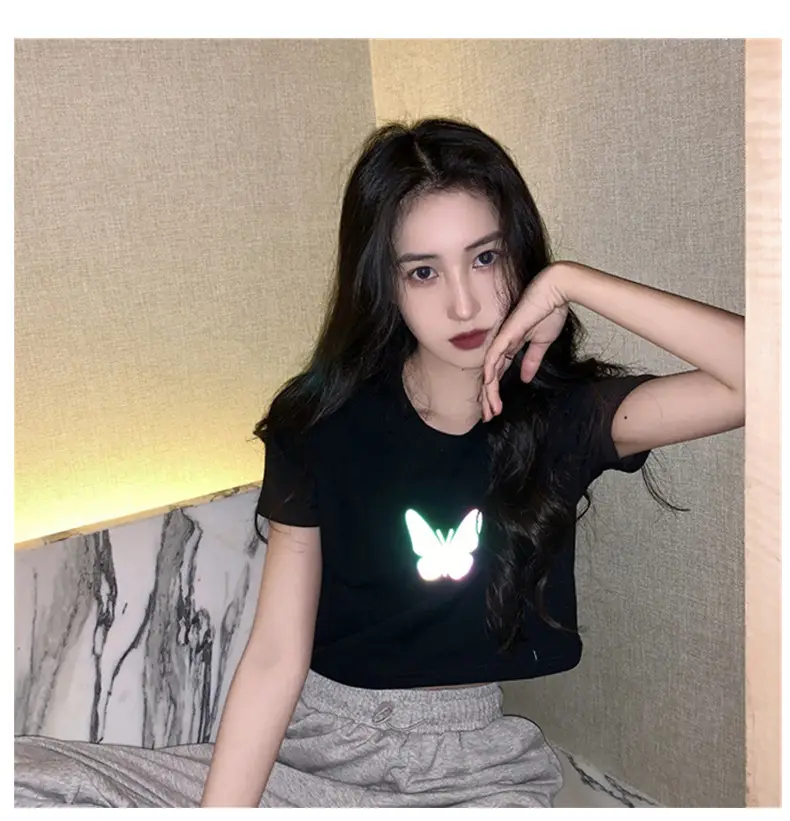 Women Reflective Butterfly Short Sleeve T-Shirt 2025 — feature 5