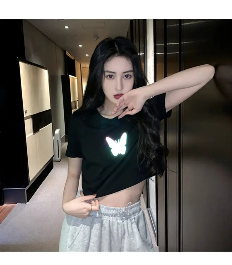 Women Reflective Butterfly Short Sleeve T-Shirt 2025 — feature 6