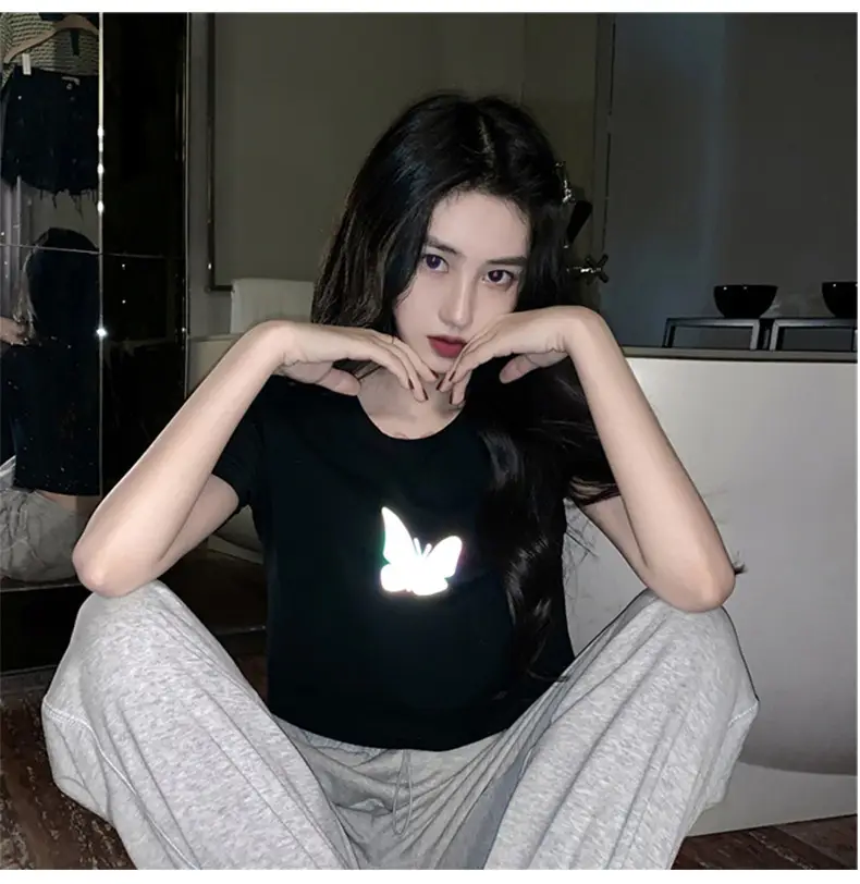 Women Reflective Butterfly Short Sleeve T-Shirt 2025 — feature 7