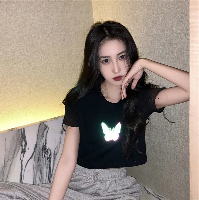 Women Reflective Butterfly Short Sleeve T-Shirt 2025 - Image 3
