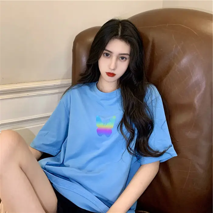 Women Reflective Butterfly Short Sleeve T-Shirt 2025 - Image 4