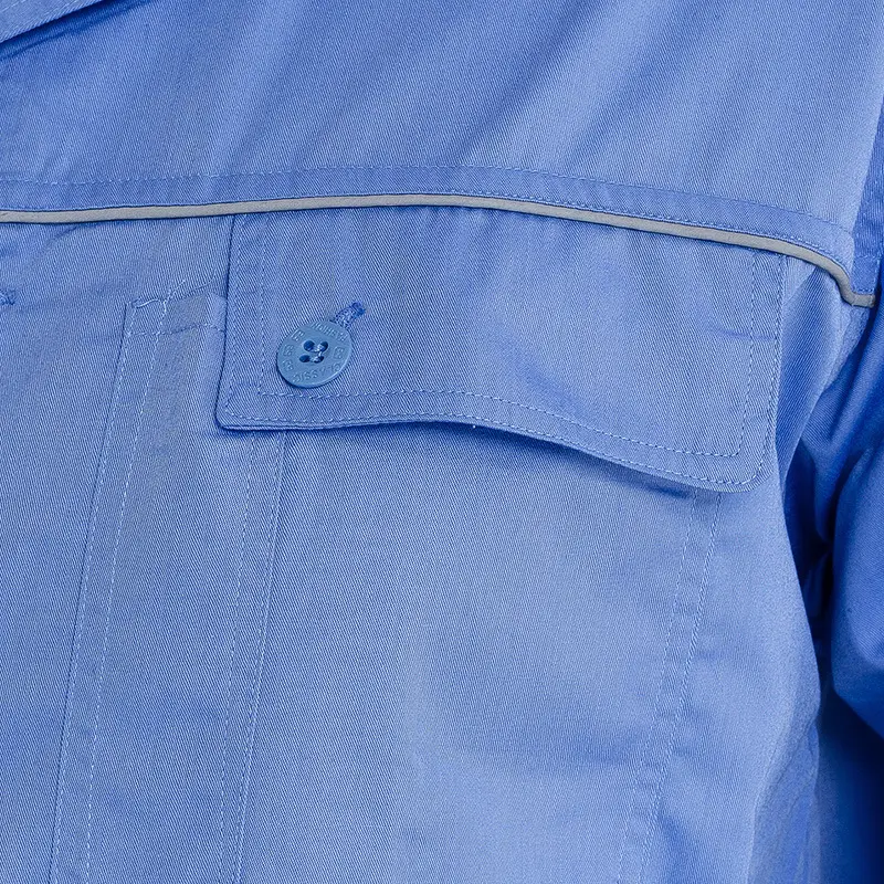 Men Blue Cotton Work Suit Summer Long Sleeve - Image 6