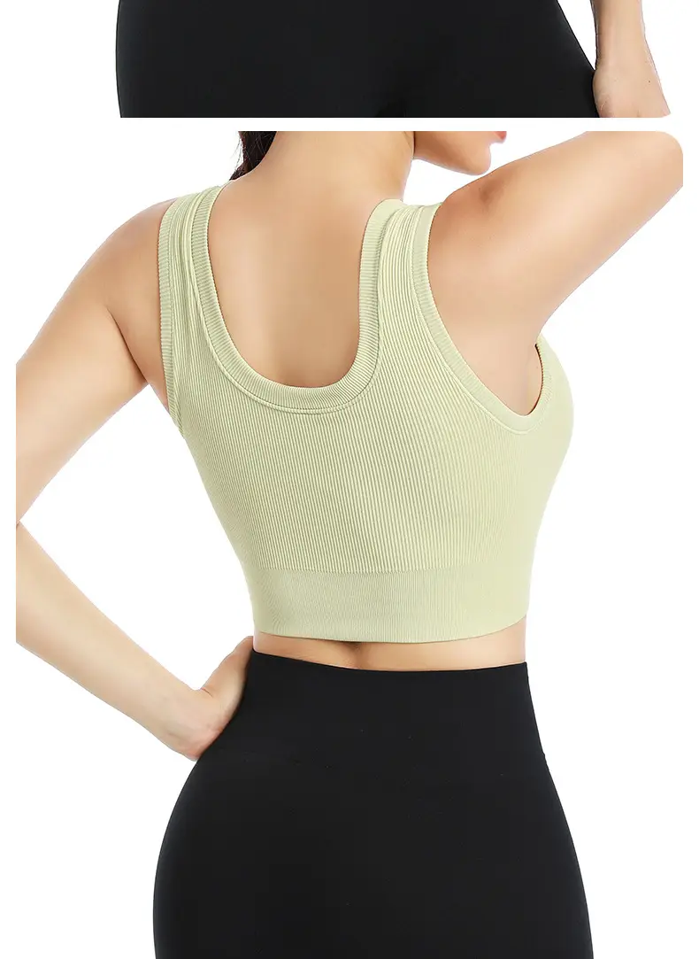 Front Zipper Sports Bra Yoga Vest Bra for Outerwear Running Push-Up Shockproof Fitness Bra Without Underwire Design — feature 9