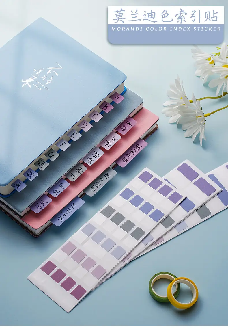 Morandi Index Stickers Small Card Pagination Labels Can Be Written Creative Students with Colorful Sticky Notes Instruction Stickers — feature 2