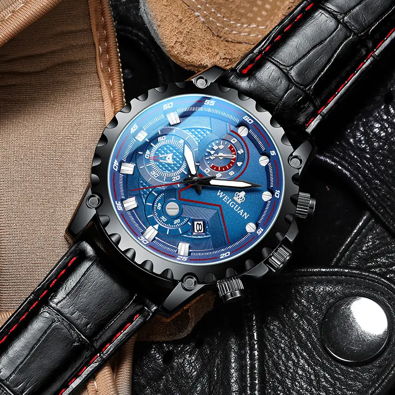 Men's Black Mechanical Quartz Watch with Digital Display - Image 5