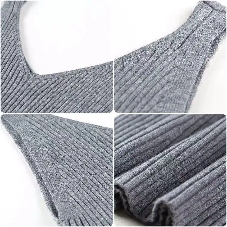 Black Knitted Knee Length Skirt Core Spongy Grey - Image 5