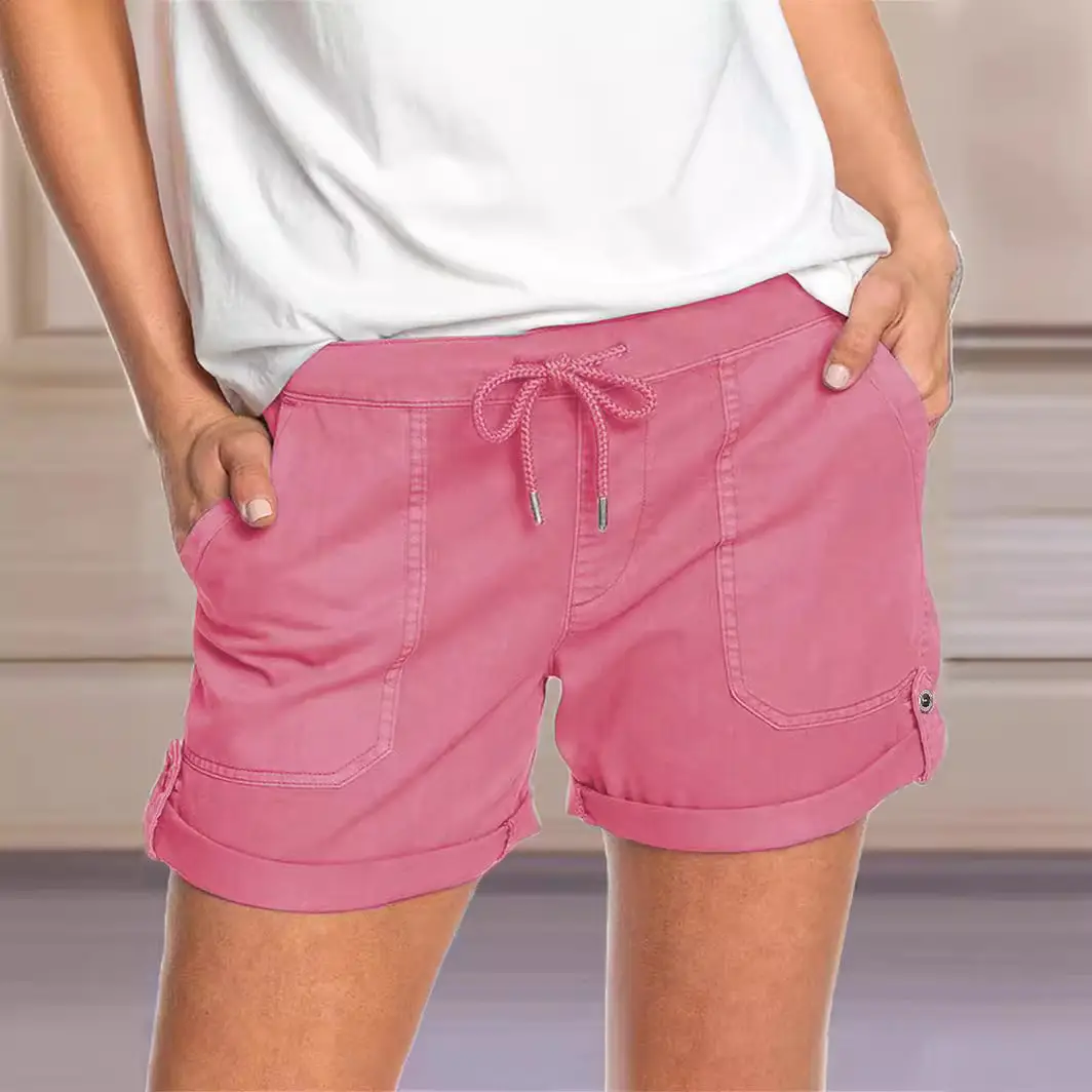 Women Black Drawstring Casual Shorts 2025 - Image 9