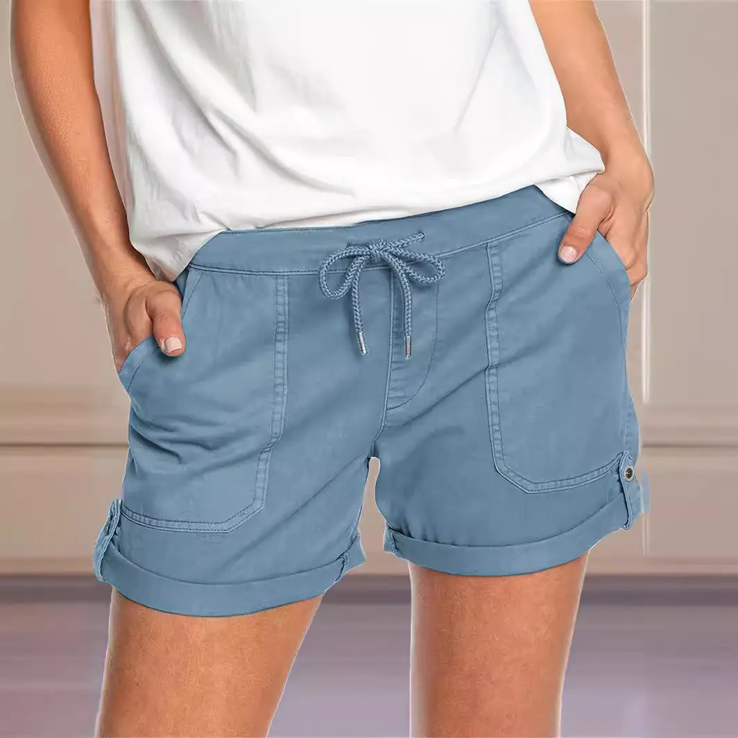 Women Black Drawstring Casual Shorts 2025 - Image 11
