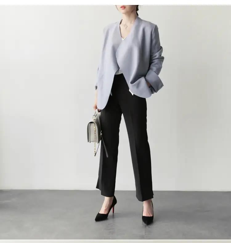 White V-neck Chiffon Shirt with Butterfly Strap — feature 6
