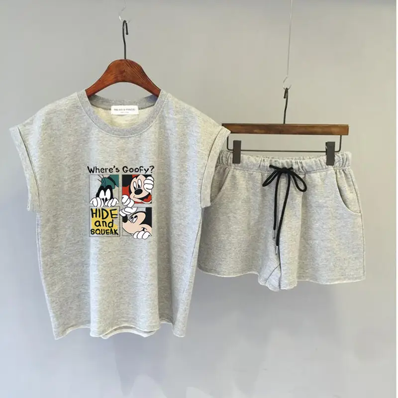 Women White Korean Style 2Pc Shorts Set - Image 2