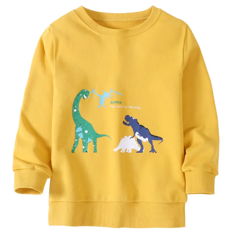 Children's Yellow Terry Long Sleeve T-Shirt - Image 15