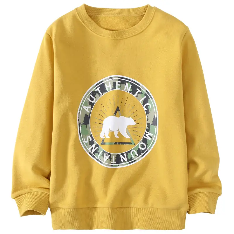 Children's Yellow Terry Long Sleeve T-Shirt - Image 7