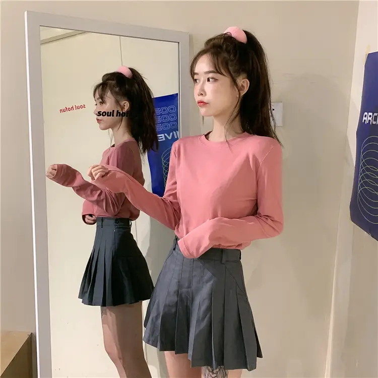Women Korean Style Long Sleeve T-Shirt 2025 Spring Autumn Match — feature 13