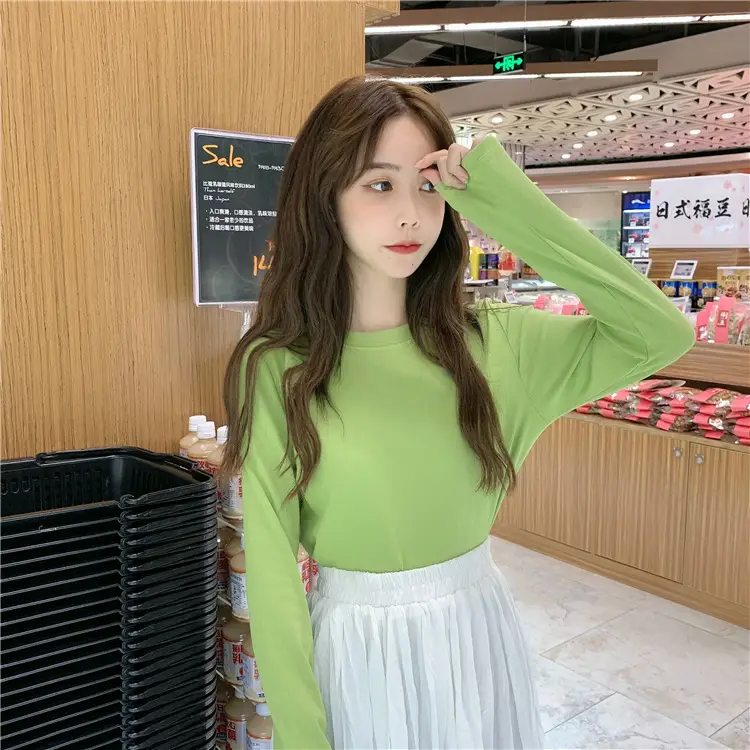 Women Korean Style Long Sleeve T-Shirt 2025 Spring Autumn Match — feature 17