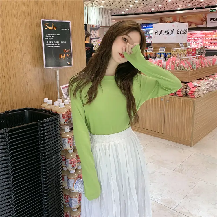 Women Korean Style Long Sleeve T-Shirt 2025 Spring Autumn Match — feature 18