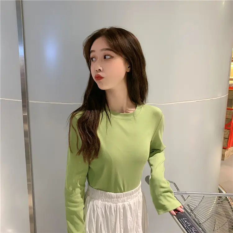 Women Korean Style Long Sleeve T-Shirt 2025 Spring Autumn Match — feature 19