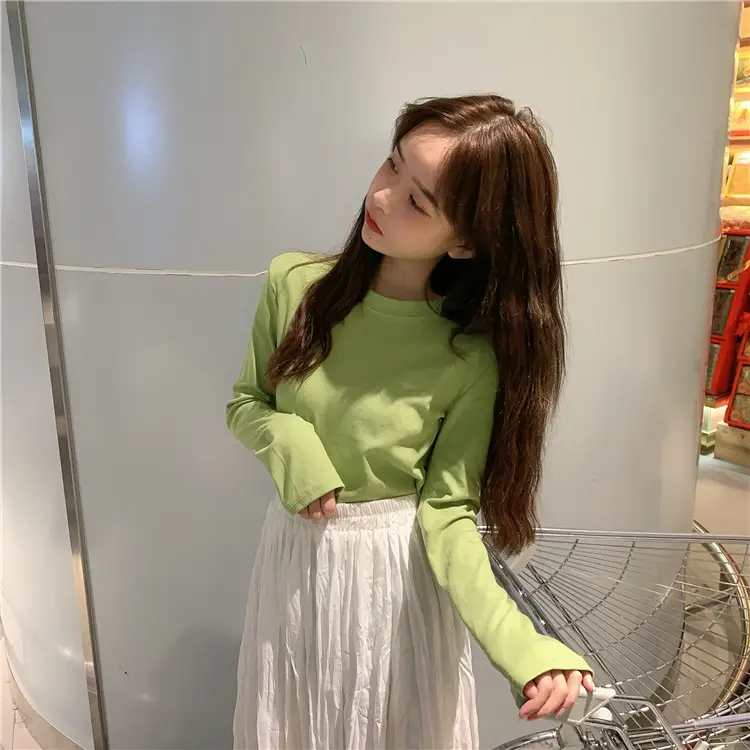 Women Korean Style Long Sleeve T-Shirt 2025 Spring Autumn Match — feature 21