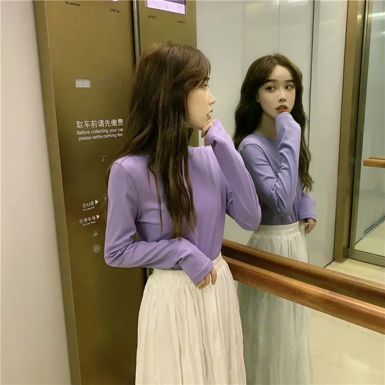 Women Korean Style Long Sleeve T-Shirt 2025 Spring Autumn Match — feature 23