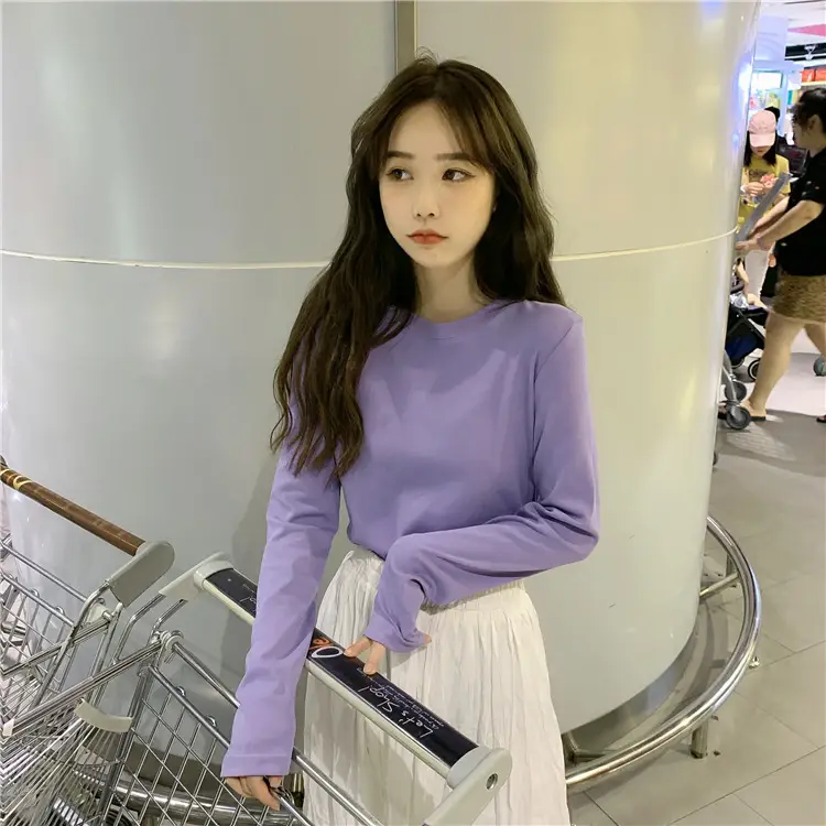 Women Korean Style Long Sleeve T-Shirt 2025 Spring Autumn Match — feature 24