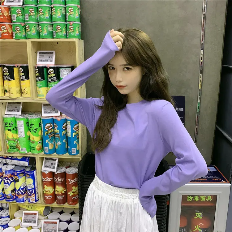 Women Korean Style Long Sleeve T-Shirt 2025 Spring Autumn Match — feature 25