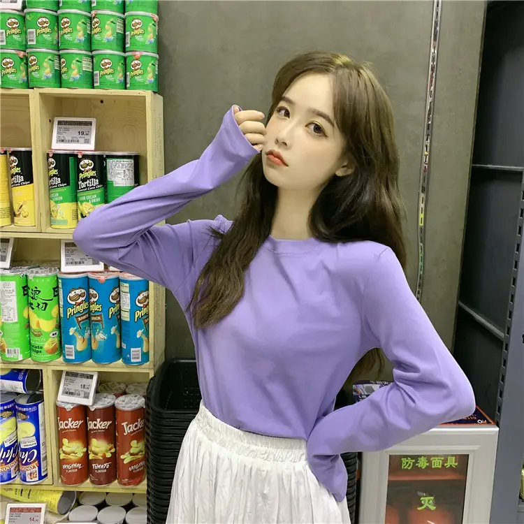 Women Korean Style Long Sleeve T-Shirt 2025 Spring Autumn Match — feature 27