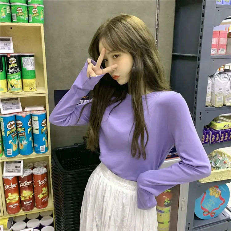 Women Korean Style Long Sleeve T-Shirt 2025 Spring Autumn Match — feature 28