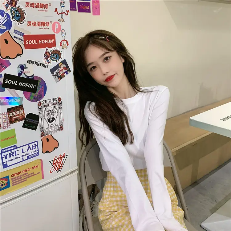 Women Korean Style Long Sleeve T-Shirt 2025 Spring Autumn Match — feature 30
