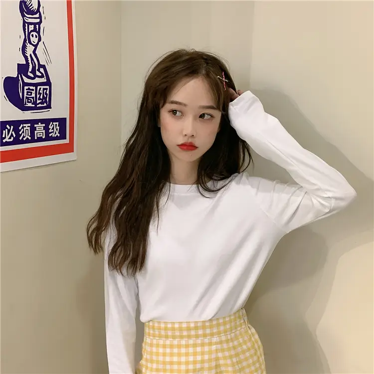 Women Korean Style Long Sleeve T-Shirt 2025 Spring Autumn Match — feature 31