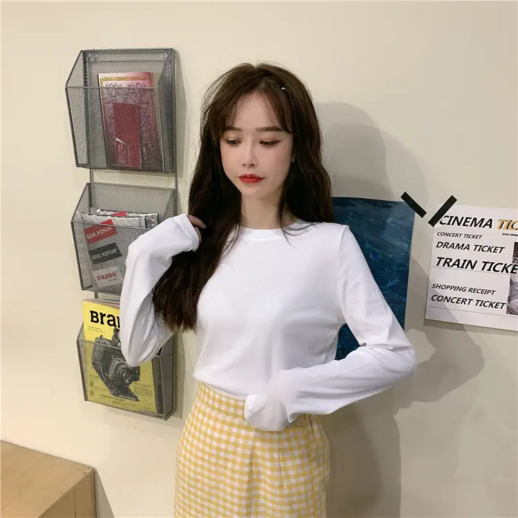 Women Korean Style Long Sleeve T-Shirt 2025 Spring Autumn Match — feature 34