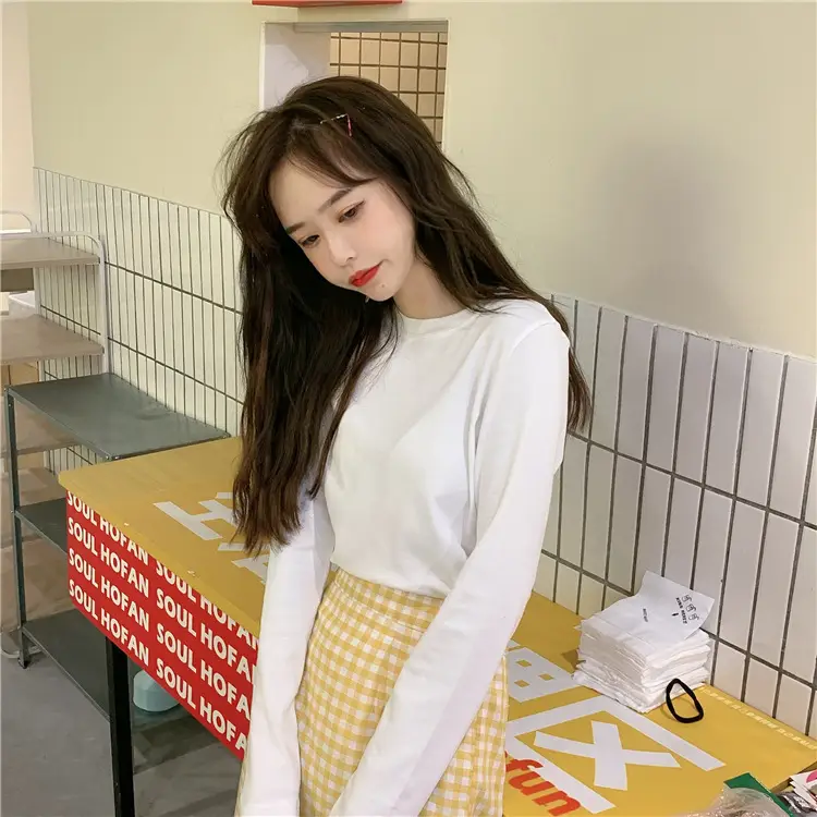 Women Korean Style Long Sleeve T-Shirt 2025 Spring Autumn Match — feature 35