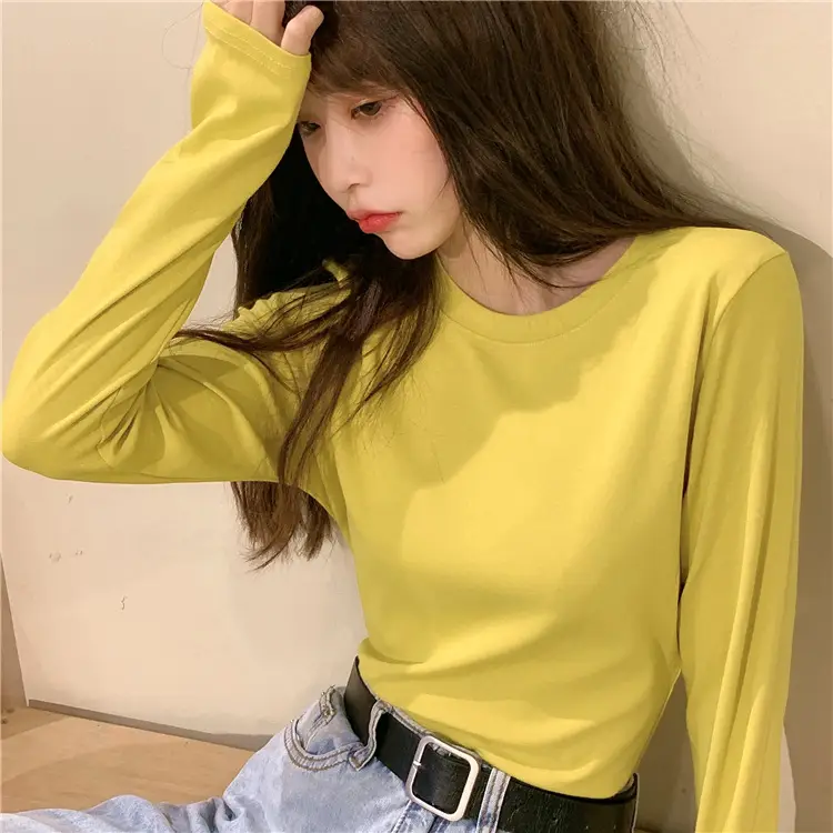 Women Korean Style Long Sleeve T-Shirt 2025 Spring Autumn Match — feature 36