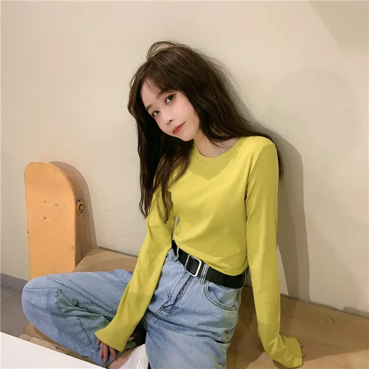 Women Korean Style Long Sleeve T-Shirt 2025 Spring Autumn Match — feature 39