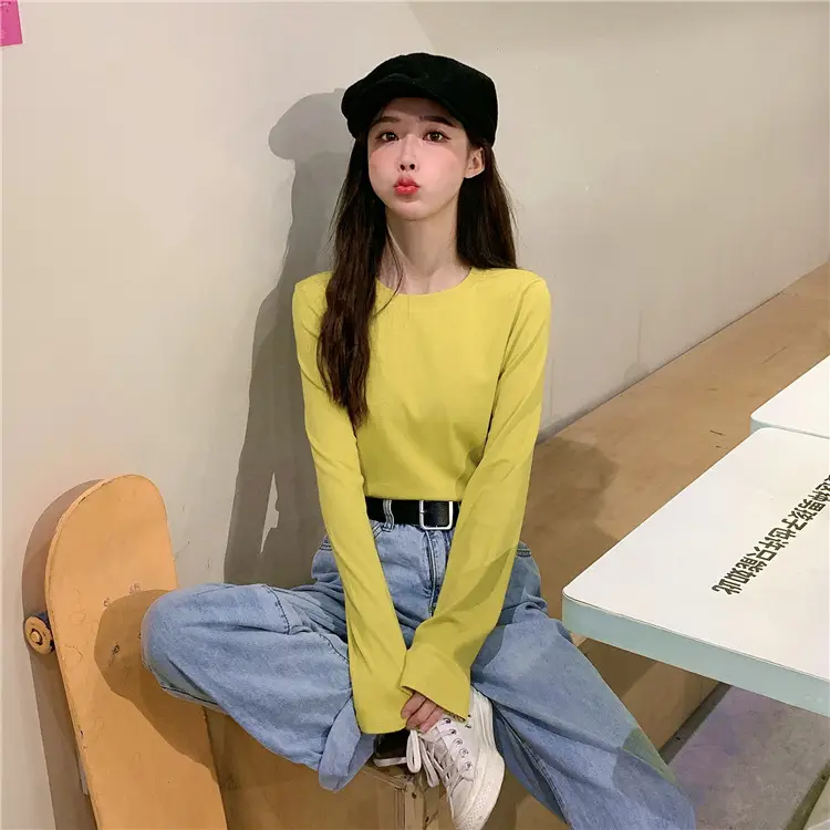 Women Korean Style Long Sleeve T-Shirt 2025 Spring Autumn Match — feature 41